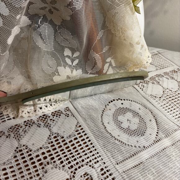 Vintage Hand Painted Oval Vanity Mirror Dogwood Flower Signed Jennie Halley - Picture 6 of 8